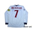 Photo2: England Euro 2000 Home Long Sleeve Shirt #7 Beckham UEFA Euro 2000 Patch Fair Play Patch (2)