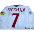 Photo4: England Euro 2000 Home Long Sleeve Shirt #7 Beckham UEFA Euro 2000 Patch Fair Play Patch