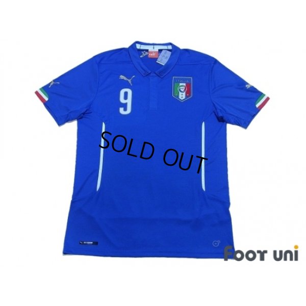 Photo1: Italy 2014 Home Shirt #9 Balotelli