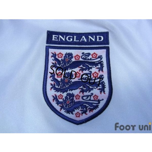 Photo6: England Euro 2000 Home Long Sleeve Shirt #7 Beckham UEFA Euro 2000 Patch Fair Play Patch