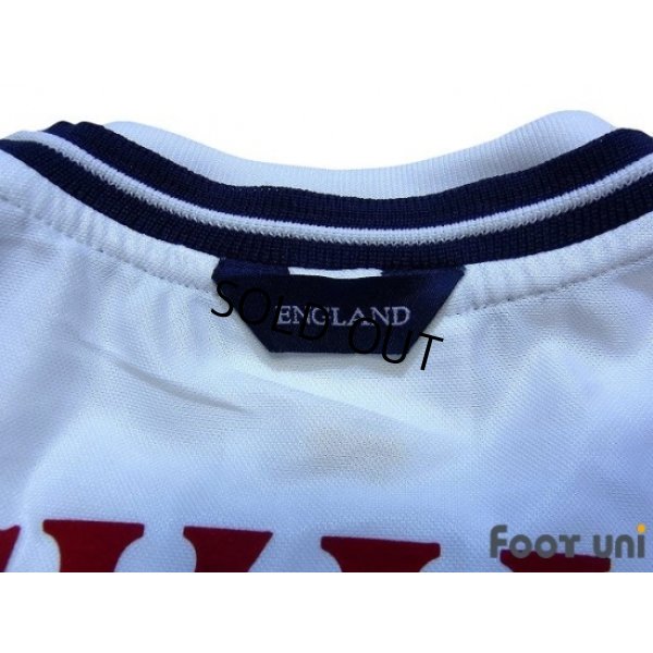 Photo8: England Euro 2000 Home Long Sleeve Shirt #7 Beckham UEFA Euro 2000 Patch Fair Play Patch