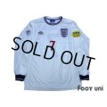 England Euro 2000 Home Long Sleeve Shirt #7 Beckham UEFA Euro 2000 Patch Fair Play Patch
