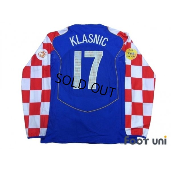 Photo2: Croatia Euro 2004 Away Authentic Long Sleeve Shirt #17 Klasnic UEFA Euro 2004 Patch / Badge Fair Play Patch / Badge