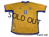 Sweden Euro 2004 Home Shirt #11 Larsson