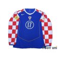 Photo1: Croatia Euro 2004 Away Authentic Long Sleeve Shirt #17 Klasnic UEFA Euro 2004 Patch / Badge Fair Play Patch / Badge (1)