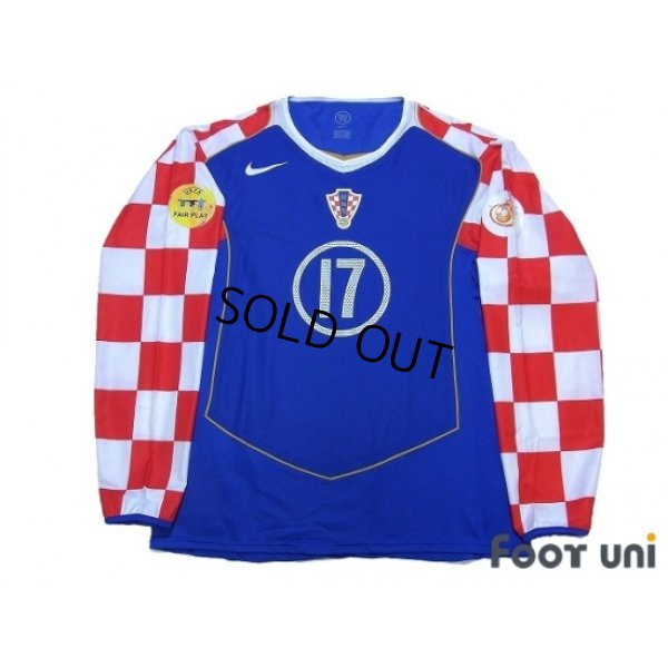 Photo1: Croatia Euro 2004 Away Authentic Long Sleeve Shirt #17 Klasnic UEFA Euro 2004 Patch / Badge Fair Play Patch / Badge