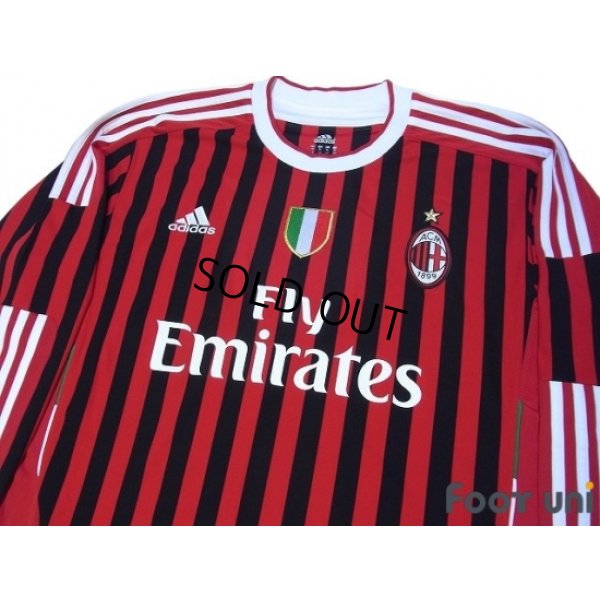 Photo3: AC Milan 2011-2012 Home Long Sleeve Shirt #9 Inzaghi Scudetto Patch/Badge w/tags