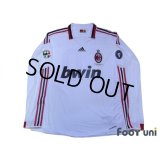 AC Milan 2009-2010 Away Player Long Sleeve Shirt #80 Ronaldinho Lega Calcio Serie A Patch/Badge Champions League Trophy Patch/Badge