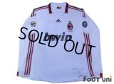 AC Milan 2009-2010 Away Player Long Sleeve Shirt #80 Ronaldinho Lega Calcio Serie A Patch/Badge Champions League Trophy Patch/Badge