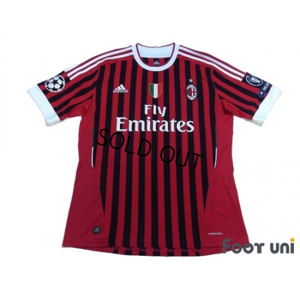 Photo1: AC Milan 2011-2012 Home Shirt #27 Prince Boateng Scudetto Patch/Badge Respect Patch/Badge