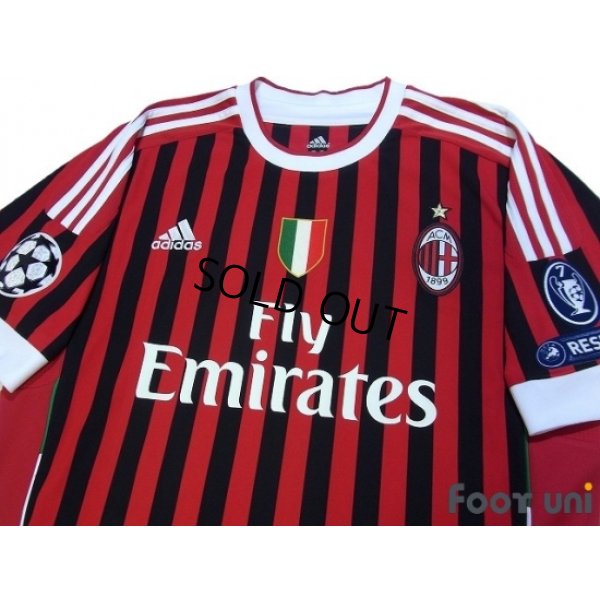 Photo3: AC Milan 2011-2012 Home Shirt #27 Prince Boateng Scudetto Patch/Badge Respect Patch/Badge