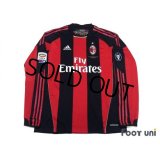 AC Milan 2010-2011 Home Player Long Sleeve Shirt #99 Cassano Serie A Tim Patch/Badge