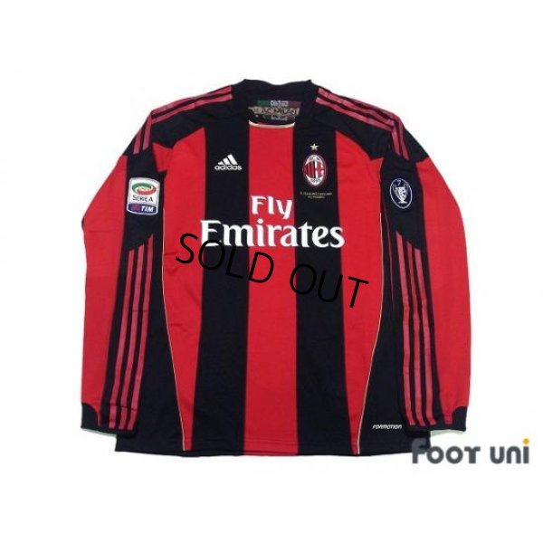 Photo1: AC Milan 2010-2011 Home Player Long Sleeve Shirt #99 Cassano Serie A Tim Patch/Badge