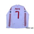 Photo2: AC Milan 2008-2009 Away Player Long Sleeve Shirt #7 Pato Lega Calcio Serie A Patch/Badge UEFA Champions League Trophy Patch/Badge-7 (2)