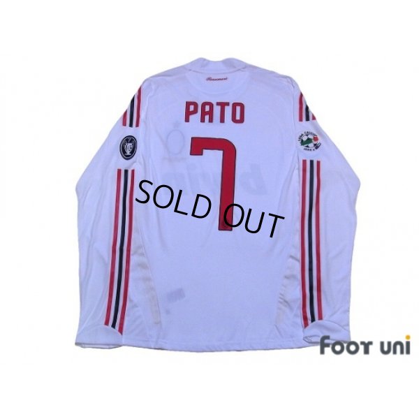 Photo2: AC Milan 2008-2009 Away Player Long Sleeve Shirt #7 Pato Lega Calcio Serie A Patch/Badge UEFA Champions League Trophy Patch/Badge-7