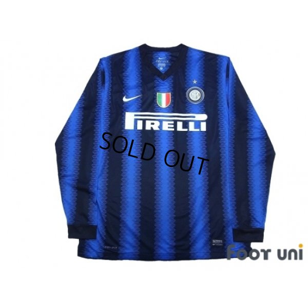 Photo1: Inter Milan 2010-2011 Home Long Sleeve Shirt Scudetto Patch/Badge