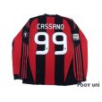 Photo2: AC Milan 2010-2011 Home Player Long Sleeve Shirt #99 Cassano Serie A Tim Patch/Badge (2)