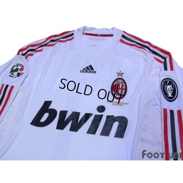 Photo3: AC Milan 2008-2009 Away Player Long Sleeve Shirt #7 Pato Lega Calcio Serie A Patch/Badge UEFA Champions League Trophy Patch/Badge-7