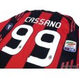 Photo3: AC Milan 2010-2011 Home Player Long Sleeve Shirt #99 Cassano Serie A Tim Patch/Badge (3)