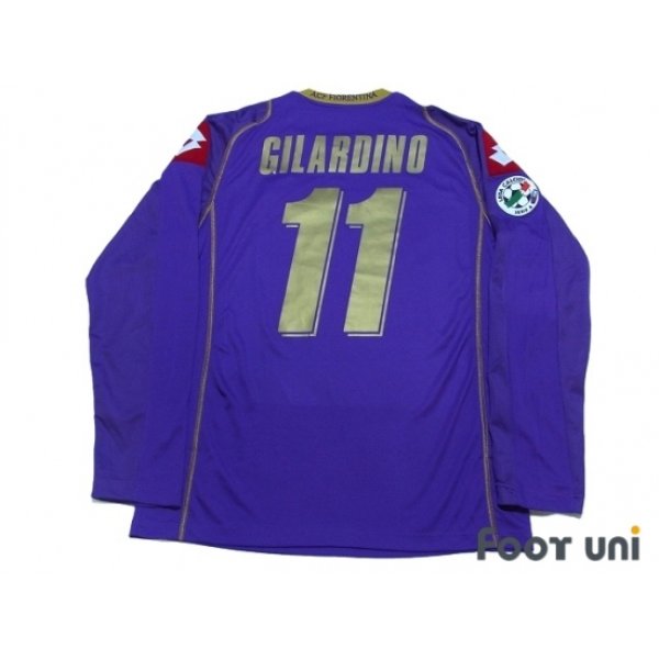 Photo2: Fiorentina 2008-2009 Home Long Sleeve Shirt #11 Gilardino Lega Calcio Serie A Tim Patch/Badge