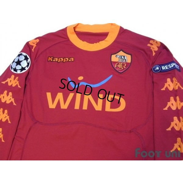 Photo3: AS Roma 2010-2011 Home Long Sleeve Shirt #10 Totti Champions League Patch/Badge + Respect Patch/Badge