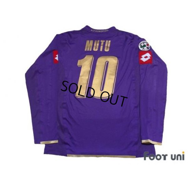 Photo2: Fiorentina 2007-2008 Home Player Long Sleeve Shirt #10 Mutu Lega Calcio Serie A Patch/Badge