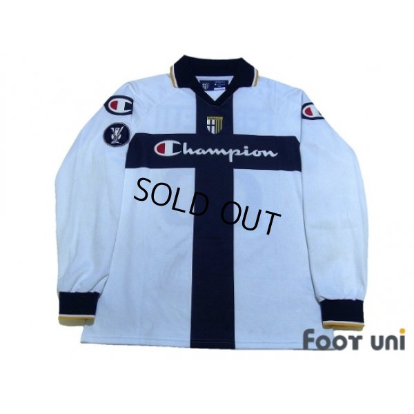 Photo1: Parma 2004-2005 Home Long Sleeve Shirt #26 Ferronetti UEFA Cup Patch/Badge