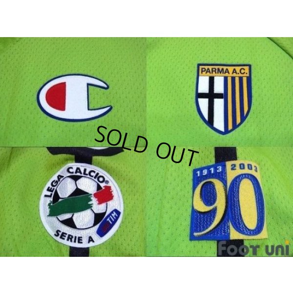 Photo6: Parma 2003-2004 GK Long Sleeve Shirt  #34 Amelia Lega Calcio Serie A Tim Patch/Badge + 90th Anniversary 1913-2003 Patch/Badge