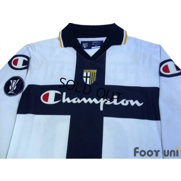 Photo3: Parma 2004-2005 Home Long Sleeve Shirt #26 Ferronetti UEFA Cup Patch/Badge