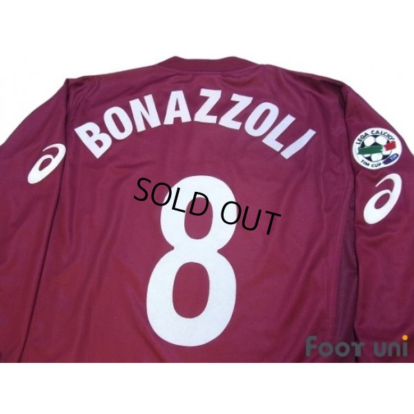 Photo4: Reggina 2003-2004 Home Long Sleeve Shirt #8 Bonazzoli Lega Calcio Tim Cup Patch/Badge
