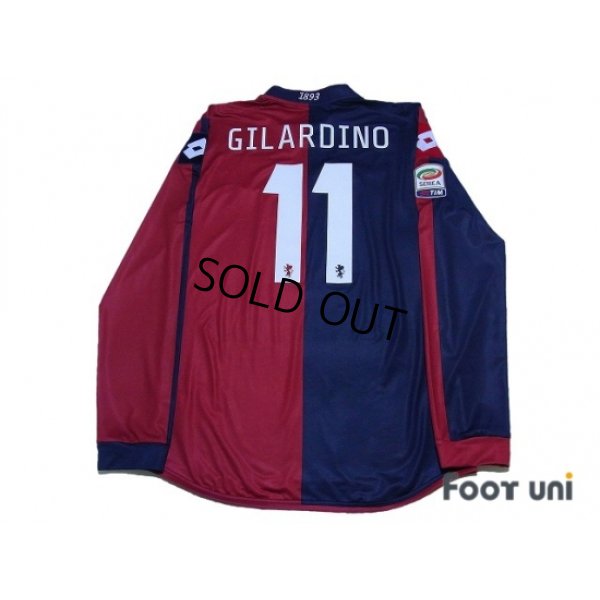 Photo2: Genoa 2013-2014 Home Long Sleeve Shirt #11 Gilardino Serie A Tim Patch/Badge