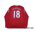 Photo2: Manchester United 2010-2011 Home Long Sleeve Shirt #18 Scholes (2)