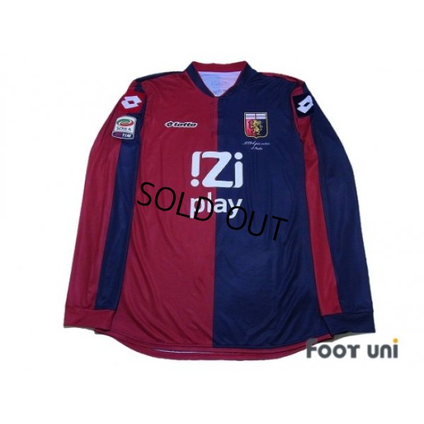 Photo1: Genoa 2013-2014 Home Long Sleeve Shirt #11 Gilardino Serie A Tim Patch/Badge
