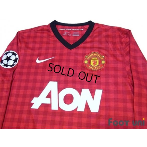 Photo3: Manchester United 2012-2013 Home Long Sleeve Shirt #20 van Persie Champions League Patch/Badge