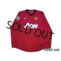 Manchester United 2012-2013 Home Long Sleeve Shirt #20 van Persie Champions League Patch/Badge