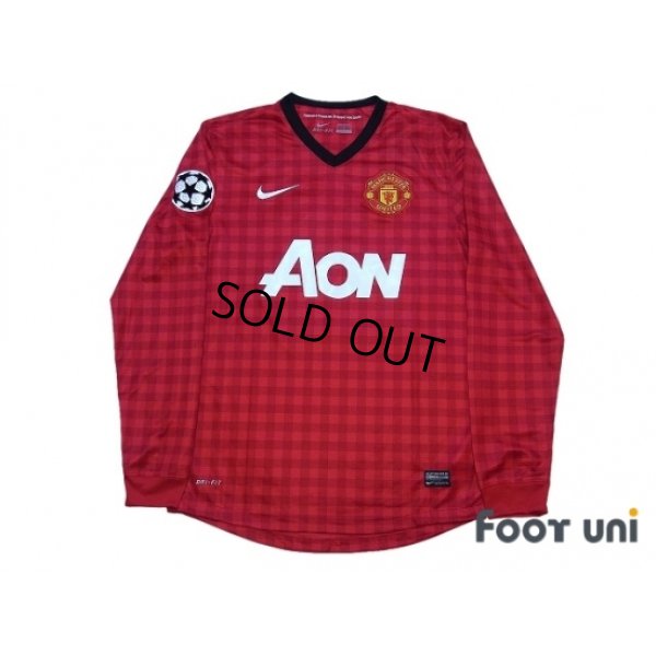 Photo1: Manchester United 2012-2013 Home Long Sleeve Shirt #20 van Persie Champions League Patch/Badge