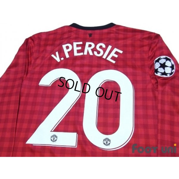 Photo4: Manchester United 2012-2013 Home Long Sleeve Shirt #20 van Persie Champions League Patch/Badge