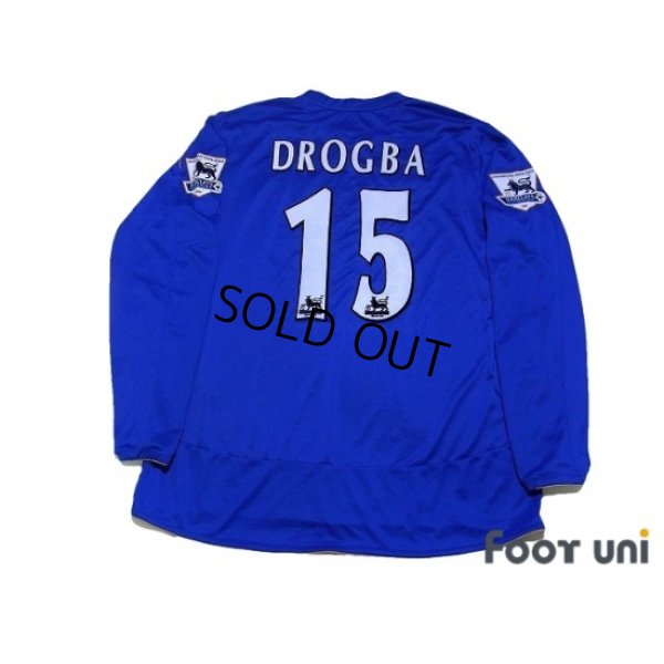 Photo2: Chelsea 2005-2006 Home Long Sleeve Shirt #15 Drogba Champions Barclays Premiership Patch/Badge