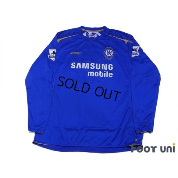 Photo1: Chelsea 2005-2006 Home Long Sleeve Shirt #15 Drogba Champions Barclays Premiership Patch/Badge