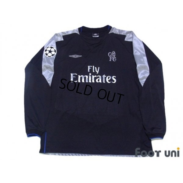 Photo1: Chelsea 2004-2005 Away Long Sleeve Shirt #15 Drogba Champions League Patch/Badge