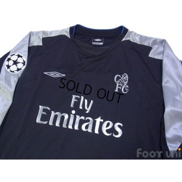 Photo3: Chelsea 2004-2005 Away Long Sleeve Shirt #15 Drogba Champions League Patch/Badge