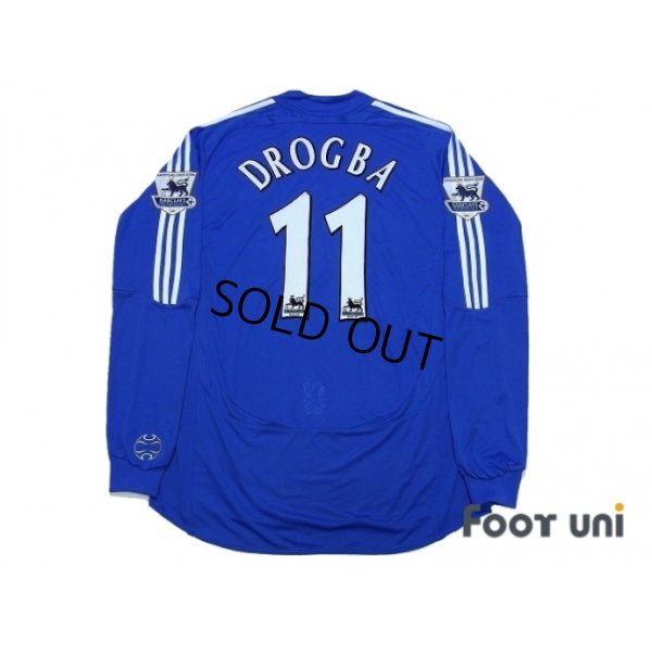 Photo2: Chelsea 2006-2008 Home Authentic Long Sleeve Shirt #11 Drogba Champions Barclays Premiership Patch/Badge