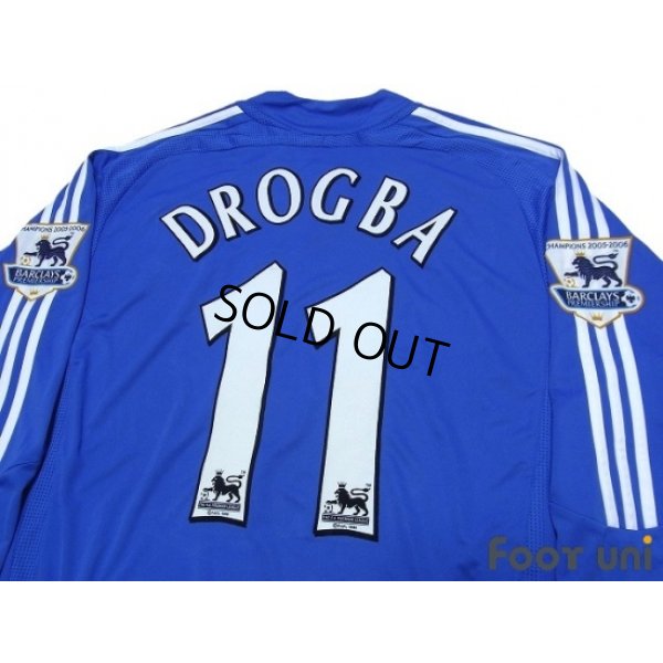 Photo4: Chelsea 2006-2008 Home Authentic Long Sleeve Shirt #11 Drogba Champions Barclays Premiership Patch/Badge