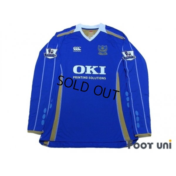 Photo1: Portsmouth 2007-2008 Home Authentic Long Sleeve Shirt #5 Johnson BARCLAYS PREMIER LEAGUE Patch/Badge