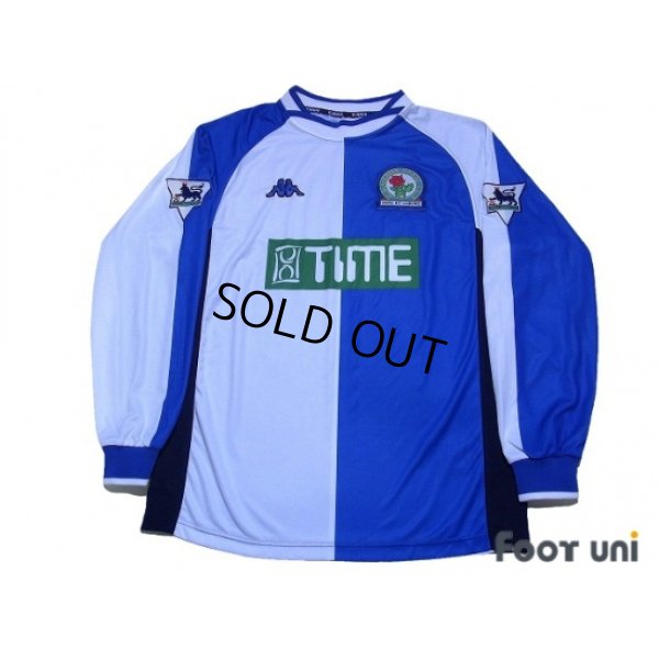 Photo1: Blackburn Rovers 2000-2002 Home Long Sleeve Shirt The F.A. Premier League Patch/Badge