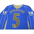 Photo4: Portsmouth 2007-2008 Home Authentic Long Sleeve Shirt #5 Johnson BARCLAYS PREMIER LEAGUE Patch/Badge