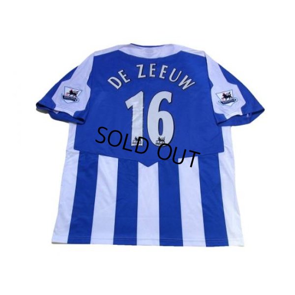 Photo2: Wigan Athletic 2005-2006 Home Shirt  #16 De Zeeuw BARCLAYCARD PREMIERSHIP Patch/Badge