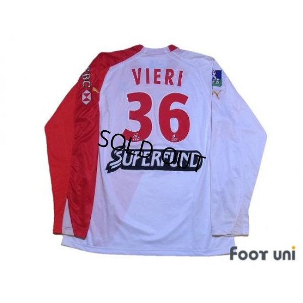 Photo2: AS Monaco 2004-2005 Home Player Long Sleeve Shirt #36 Vieri Ligue 1 LFP Patch/Badge