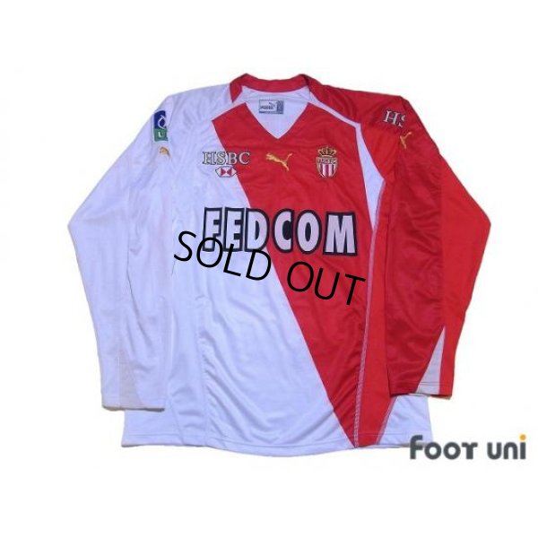 Photo1: AS Monaco 2004-2005 Home Player Long Sleeve Shirt #36 Vieri Ligue 1 LFP Patch/Badge