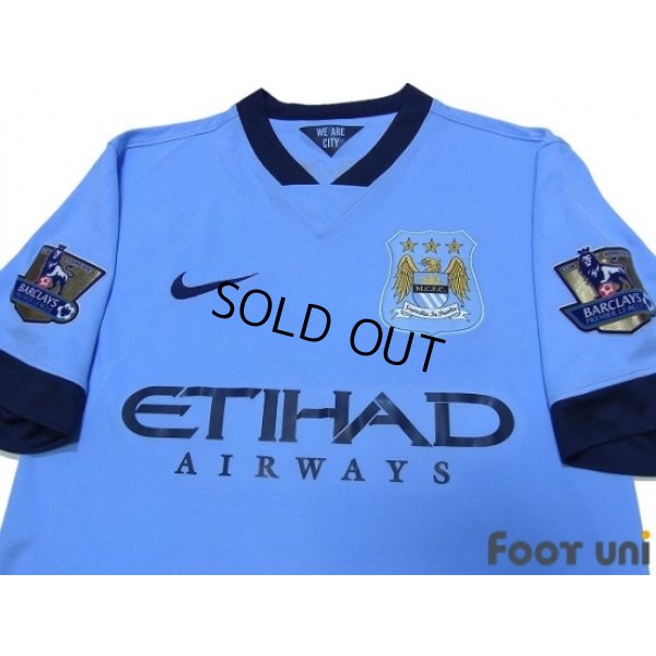 Photo3: Manchester City 2014-2015 Home Shirt #16 Kun Aguero Champions Barclays Premier League Patch/Badge